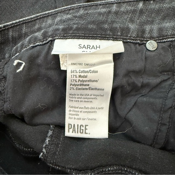 Paige Straight Leg Black Jeans Size 27 - Picture 9 of 13